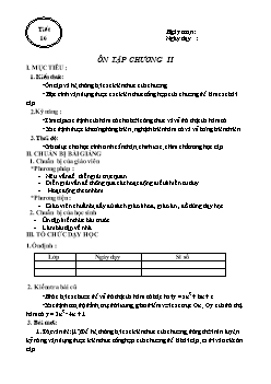 Giáo án môn Toán 10 - Tiết 16: Ôn tập chương II