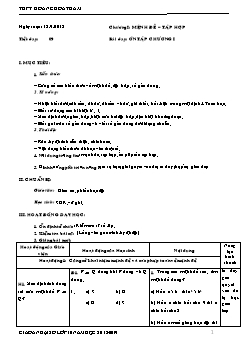 Giáo án môn Toán 10 - Tiết 9 đến tiết 18