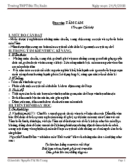 Giáo án Ngữ văn 10: Đọc văn: Tấm Cám (Truyện Cổ tích)