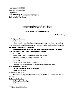 Giáo án Ngữ văn 10: Hồi trống cổ thành (Trích hồi 28- Tam quốc diễn nghĩa) - La Quán Trung