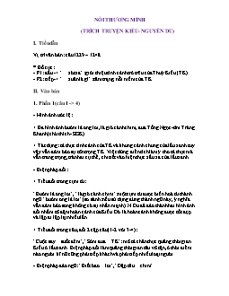 Giáo án Ngữ văn 10: Nỗi thương mình (trích Truyện Kiều- Nguyễn Du)