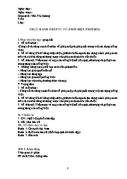 Giáo án Ngữ văn 10: Thực hành phép tu từ: phép điệp, phép đối