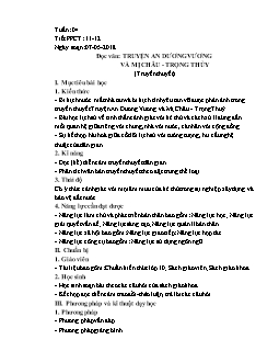 Giáo án Ngữ văn 10 tiết 11, 12: Đọc văn: Truyện An Dương Vương và Mị Châu - Trọng Thủy (Truyền thuyết)