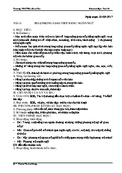 Giáo án Ngữ văn 10 tiết 3: Hoạt động giao tiếp bằng ngôn ngữ