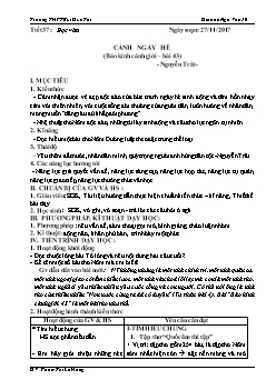 Giáo án Ngữ văn 10 tiết 37: Đọc văn Cảnh ngày hè (Bảo kính cảnh giới – bài 43) - Nguyễn Trãi