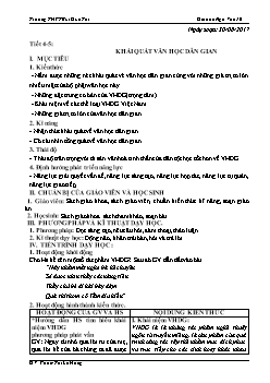 Giáo án Ngữ văn 10 tiết 4, 5: Khái quát văn học dân gian