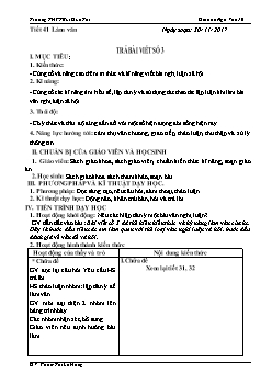 Giáo án Ngữ văn 10 tiết 41: Làm văn Trả bài viết số 3