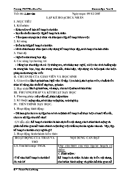 Giáo án Ngữ văn 10 tiết 46: Làm văn Lập kế hoạch cá nhân