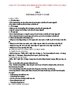 Giáo án Ngữ văn 10 tiết 51: Trình bày một vấn đề