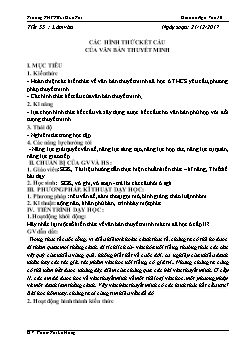 Giáo án Ngữ văn 10 tiết 55: Làm văn Các hình thức kết cấu của văn bản thuyết minh