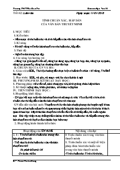 Giáo án Ngữ văn 10 tiết 62: Làm văn Tính chuẩn xác, hấp dẫn của văn bản thuyết minh