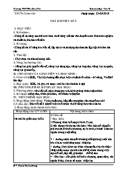 Giáo án Ngữ văn 10 tiết 76: Làm văn Trả bài viết số 5