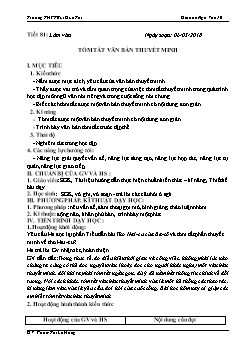 Giáo án Ngữ văn 10 tiết 81: Làm văn Tóm tắt văn bản thuyết minh