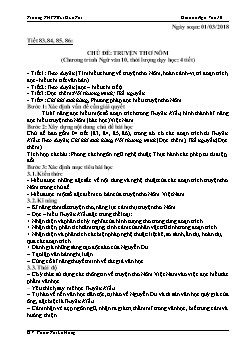 Giáo án Ngữ văn 10 tiết 83 đến 86: Chủ đề: Truyện thơ Nôm
