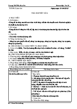 Giáo án Ngữ văn 10 tiết 90: Làm văn Trả bài viết số 6