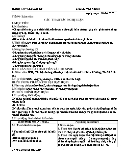 Giáo án Ngữ văn 10 tiết 94, 95