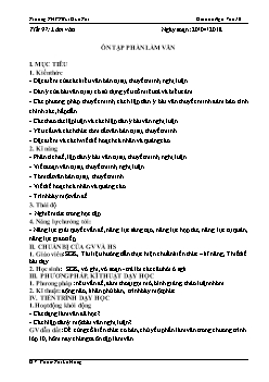 Giáo án Ngữ văn 10 tiết 97: Làm văn Ôn tập phần làm văn