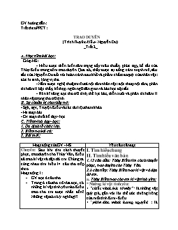 Giáo án Ngữ văn 10: Trao duyên (Trích Truyện Kiều - Nguyễn Du) _Tiết 2