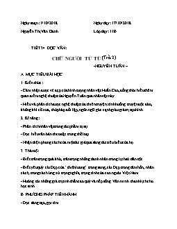 Giáo án Ngữ văn 11 tiết 34: Đọc văn: Chữ người tử tù (tiết 2) - Nguyễn Tuân