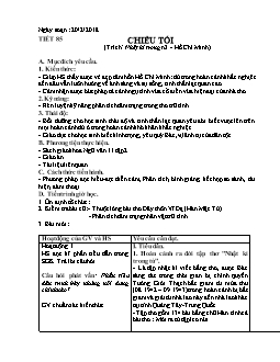 Giáo án Ngữ văn 11 tiết 85: Chiều tối (Trích “Nhật kí trong tù” - Hồ Chí Minh)