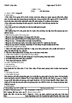 Giáo án Ngữ văn 11 tiết 87 Đọc văn: Chiều tối (Mộ) - Hồ Chí Minh