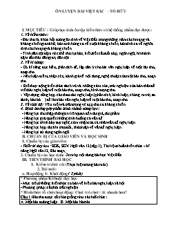 Giáo án Ngữ văn 12: Ôn luyện bài Việt Bắc – Tố Hữu