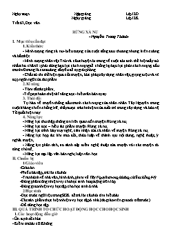 Giáo án Ngữ văn 12 tiết 63: Đọc văn Rừng xà nu - Nguyễn Trung Thành