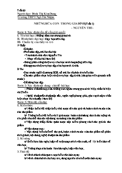 Giáo án Ngữ văn 12 tiết 65: Những đứa con trong gia đình (tiết 1) - Nguyễn Thi