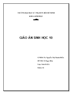 Giáo án Sinh học 10 Bài 18: Chu kì tế bào và quá trình nguyên phân