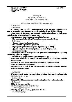 Giáo án Sinh học 10 Bài 25: Sinh trưởng của vi sinh vật