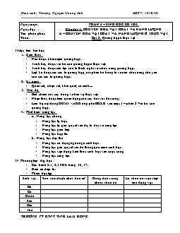 Giáo án Sinh học 11 Bài 8: Quang hợp ở thực vật