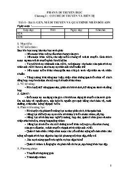 Giáo án Sinh học 12 học kì I