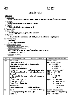 Giáo án Số học khối 6 - Tiết 10: Luyện tập