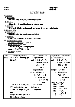 Giáo án Số học khối 6 - Tiết 16: Luyện tập