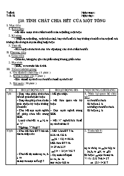 Giáo án Số học khối 6 - Tiết 18: Tính chất chia hết của một tổng