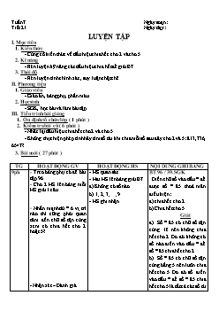 Giáo án Số học khối 6 - Tiết 21: Luyện tập