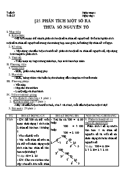 Giáo án Số học khối 6 - Tiết 27: Phân tích một số ra thừa số nguyên tố