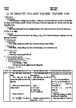 Giáo án Số học khối 6 - Tiết 4: Số phần tử của một tập hợp, tập hợp con