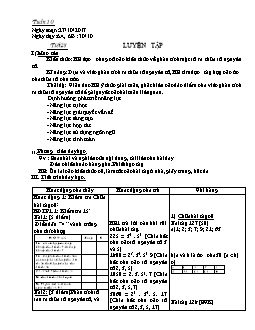 Giáo án Số học khối 6 - Tuần 10