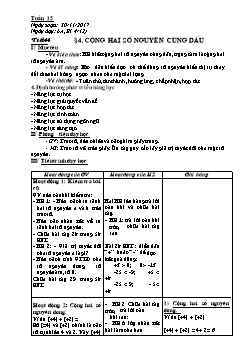 Giáo án Số học khối 6 - Tuần 15