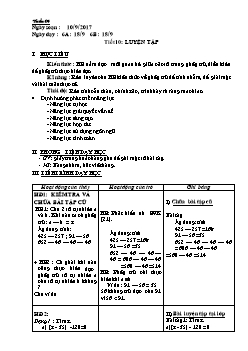 Giáo án Số học khối 6 - Tuần 4