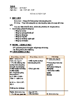 Giáo án Số học khối 6 - Tuần 6: Luyện tập