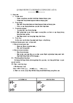 Giáo án Toán 11 - Bài 3: Đạo hàm của hàm số lượng giác