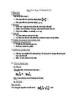 Giáo án Toán 11 - Bài 7: Các dạng vô định (Tiết 67)