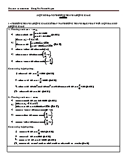 Giáo án Toán 11 - Một số dạng phương trình lượng giác