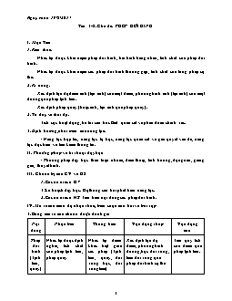 Giáo án Toán 11 - Tiết 1, 2: Chủ đề: Phép dời hình