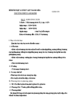 Giáo án Toán 11 - Tiết 4 - Bài 5: Khoảng cách