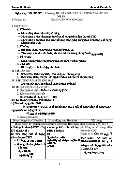 Giáo án Toán 11 - Tiết 42 - Bài 3: Cấp số cộng