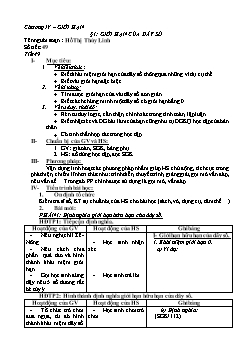 Giáo án Toán 11 - Tiết 49: Giới hạn của dãy số