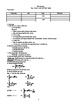 Giáo án Toán 12 - Tiết 49 đến tiết 56